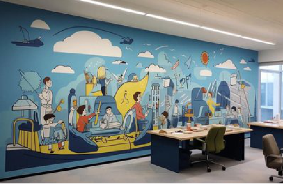 潼关办公室墙绘的特点。