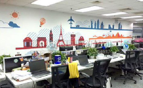 潼关教你设计办公室墙绘的方法。