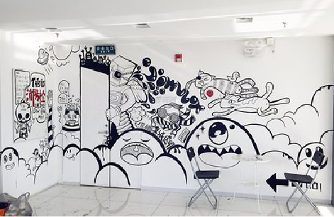 潼关手绘墙并非传统涂鸦。